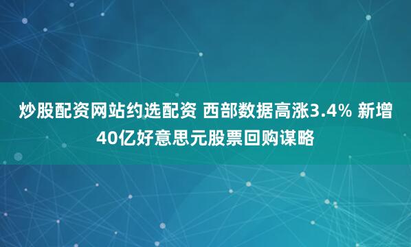 炒股配资网站约选配资 西部数据高涨3.4% 新增40亿好意思元股票回购谋略