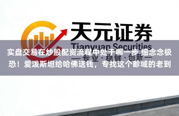 实盘交易在炒股配资流程中处于哪一步 细念念极恐！爱泼斯坦给哈佛送钱，专找这个畛域的老到